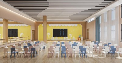 现代幼儿园多功能教室3D模型下载